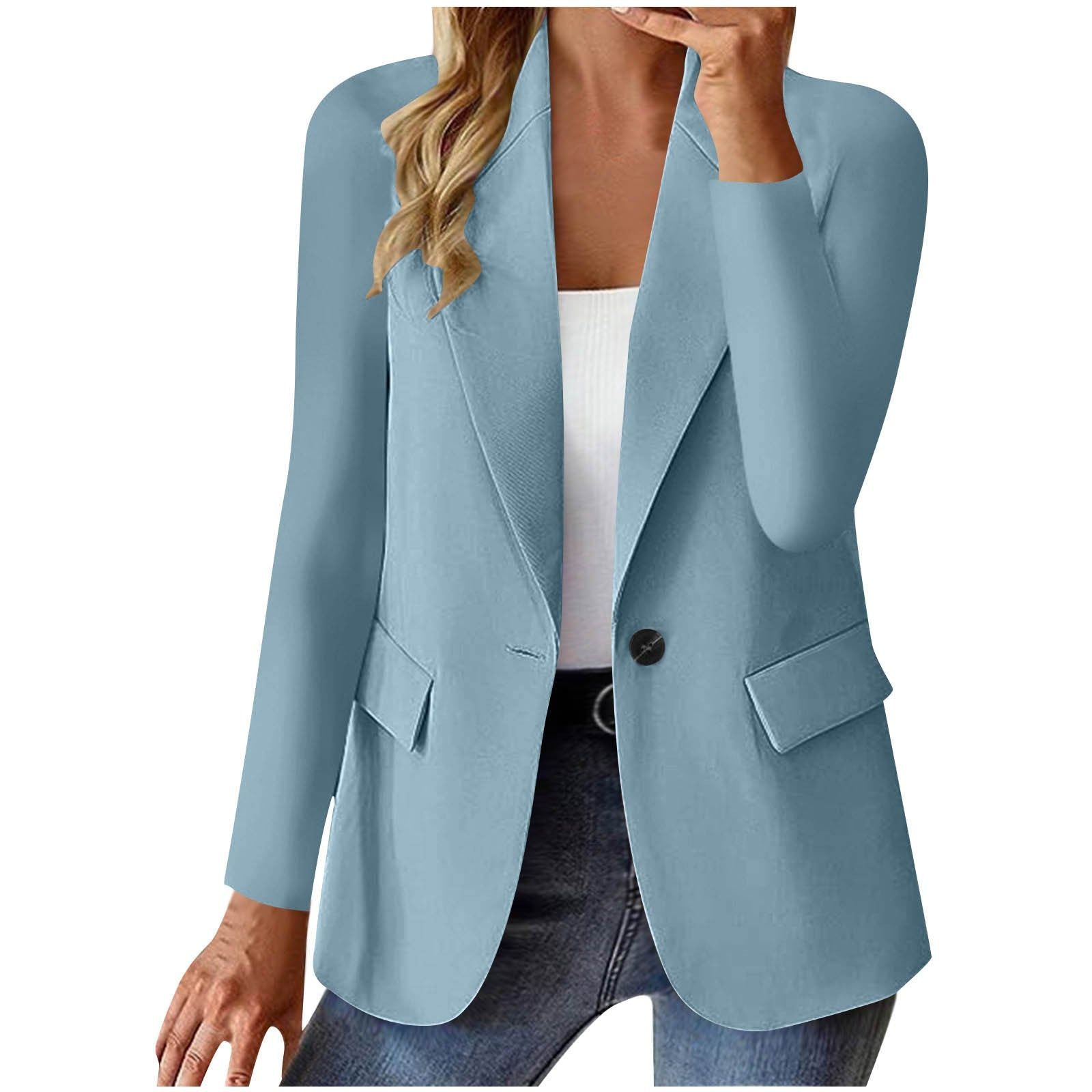 Ins Lapel Button Jacket Fashion Commuter Casual Suit Jacket Women's Long-sleeved Tops Outwear Clothing Miccelli Luxe