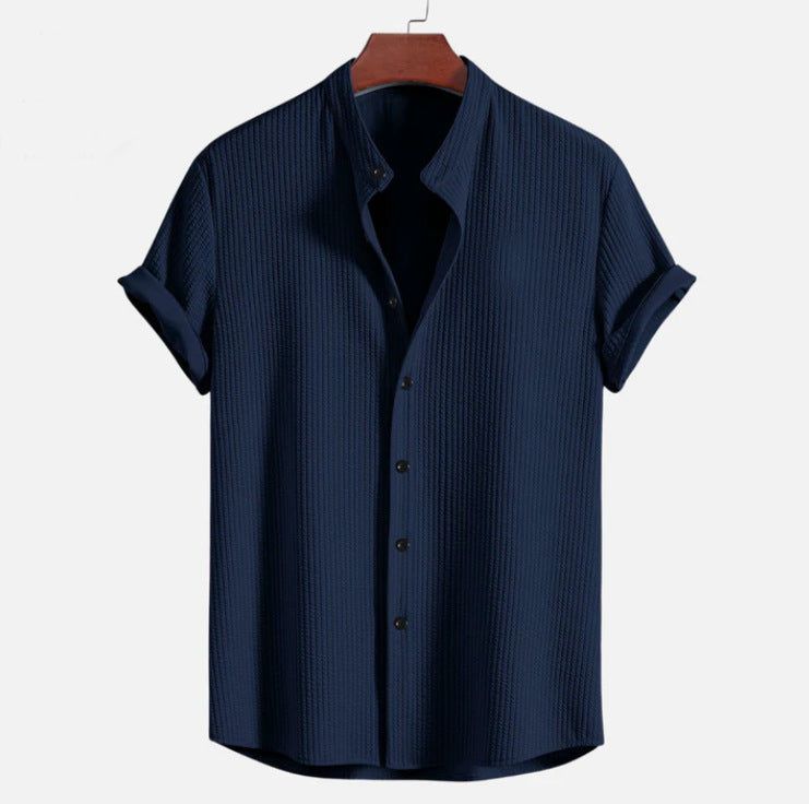 Short Sleeve Loose Shirt Top Summer Mens Clothing Miccelli Luxe