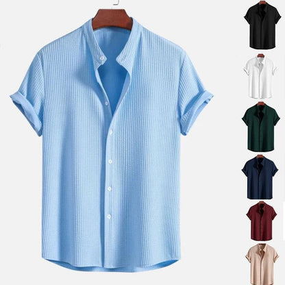 Short Sleeve Loose Shirt Top Summer Mens Clothing Miccelli Luxe
