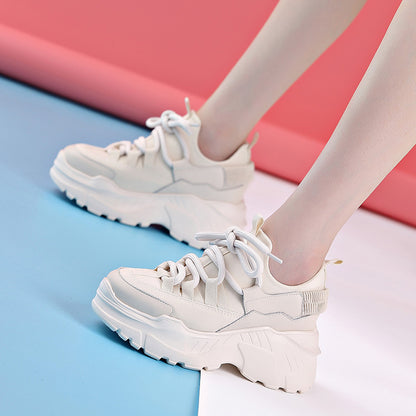 Women’s White Fashion Sneakers – Increased Daddy Shoes | Miccelli Luxe Miccelli Luxe