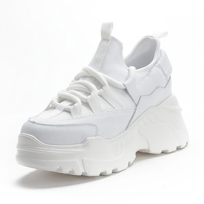 Women’s White Fashion Sneakers – Increased Daddy Shoes | Miccelli Luxe Miccelli Luxe