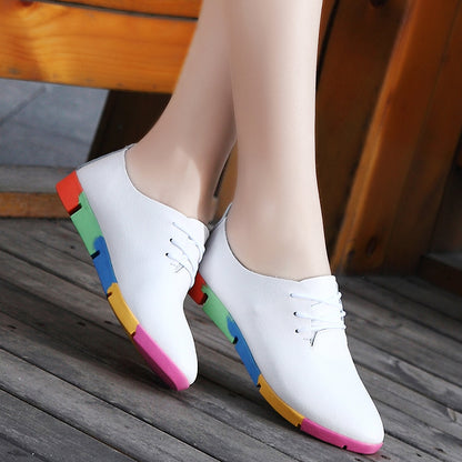 Pointed Shoes Women Leather White Shoes Women Nurse Shoes Casual Shoes Wholesale Specials Miccelli Luxe