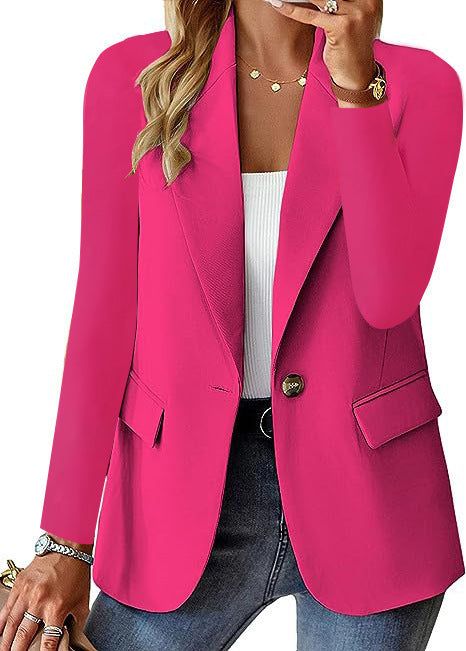 Ins Lapel Button Jacket Fashion Commuter Casual Suit Jacket Women's Long-sleeved Tops Outwear Clothing Miccelli Luxe