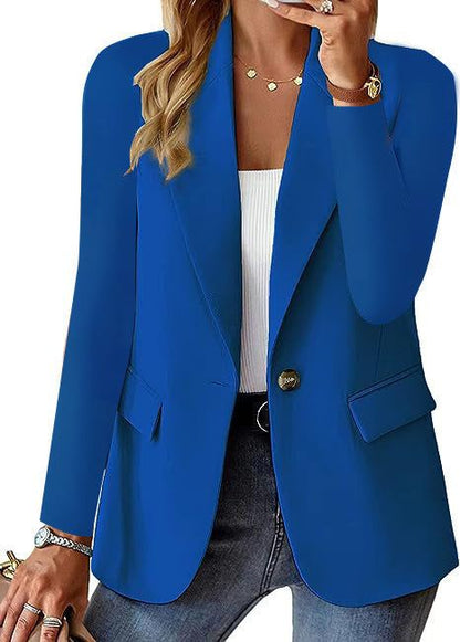 Ins Lapel Button Jacket Fashion Commuter Casual Suit Jacket Women's Long-sleeved Tops Outwear Clothing Miccelli Luxe