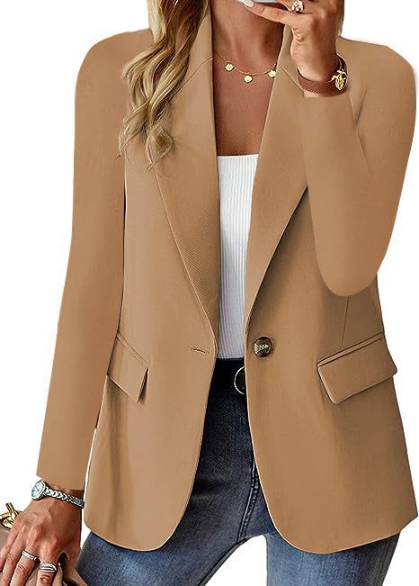 Ins Lapel Button Jacket Fashion Commuter Casual Suit Jacket Women's Long-sleeved Tops Outwear Clothing Miccelli Luxe