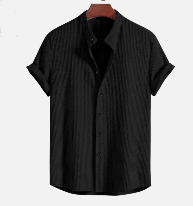 Short Sleeve Loose Shirt Top Summer Mens Clothing Miccelli Luxe