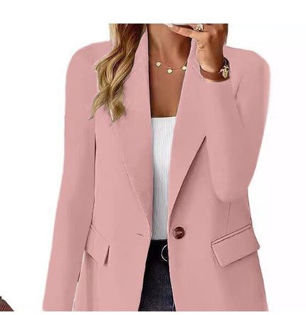 Ins Lapel Button Jacket Fashion Commuter Casual Suit Jacket Women's Long-sleeved Tops Outwear Clothing Miccelli Luxe
