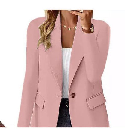 Ins Lapel Button Jacket Fashion Commuter Casual Suit Jacket Women's Long-sleeved Tops Outwear Clothing Miccelli Luxe