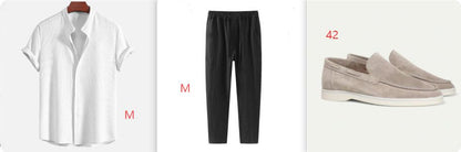 Short Sleeve Loose Shirt Top Summer Mens Clothing Miccelli Luxe