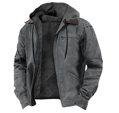 Winter Hooded Coat With Pockets – Men’s Warm Fleece Jacket Miccelli Luxe