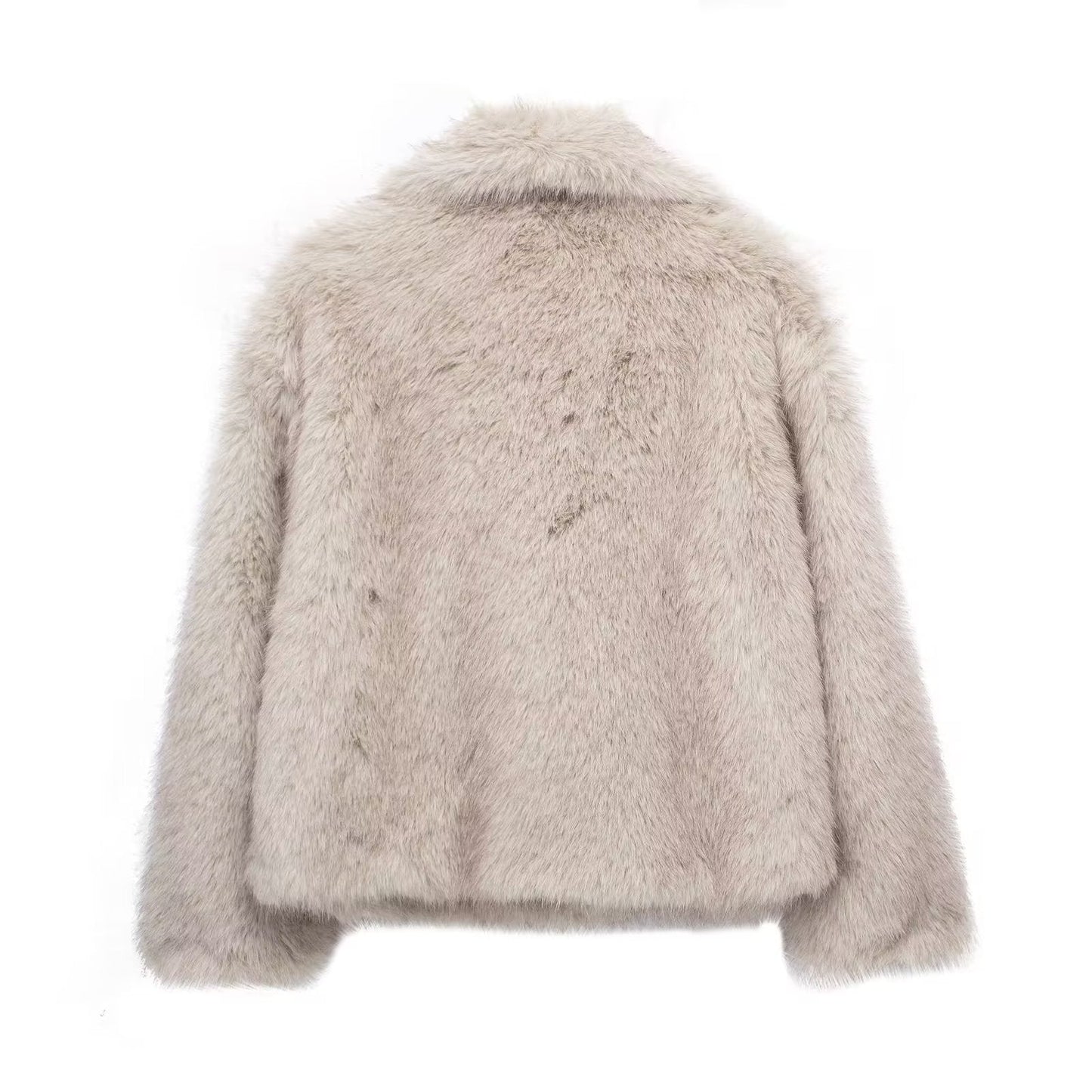 Winter Plush Coat Fashion Warm Thicken Fluffy Lapel Jacket Outwear Casual Long Sleeve Tops Womens Clothing Miccelli Luxe