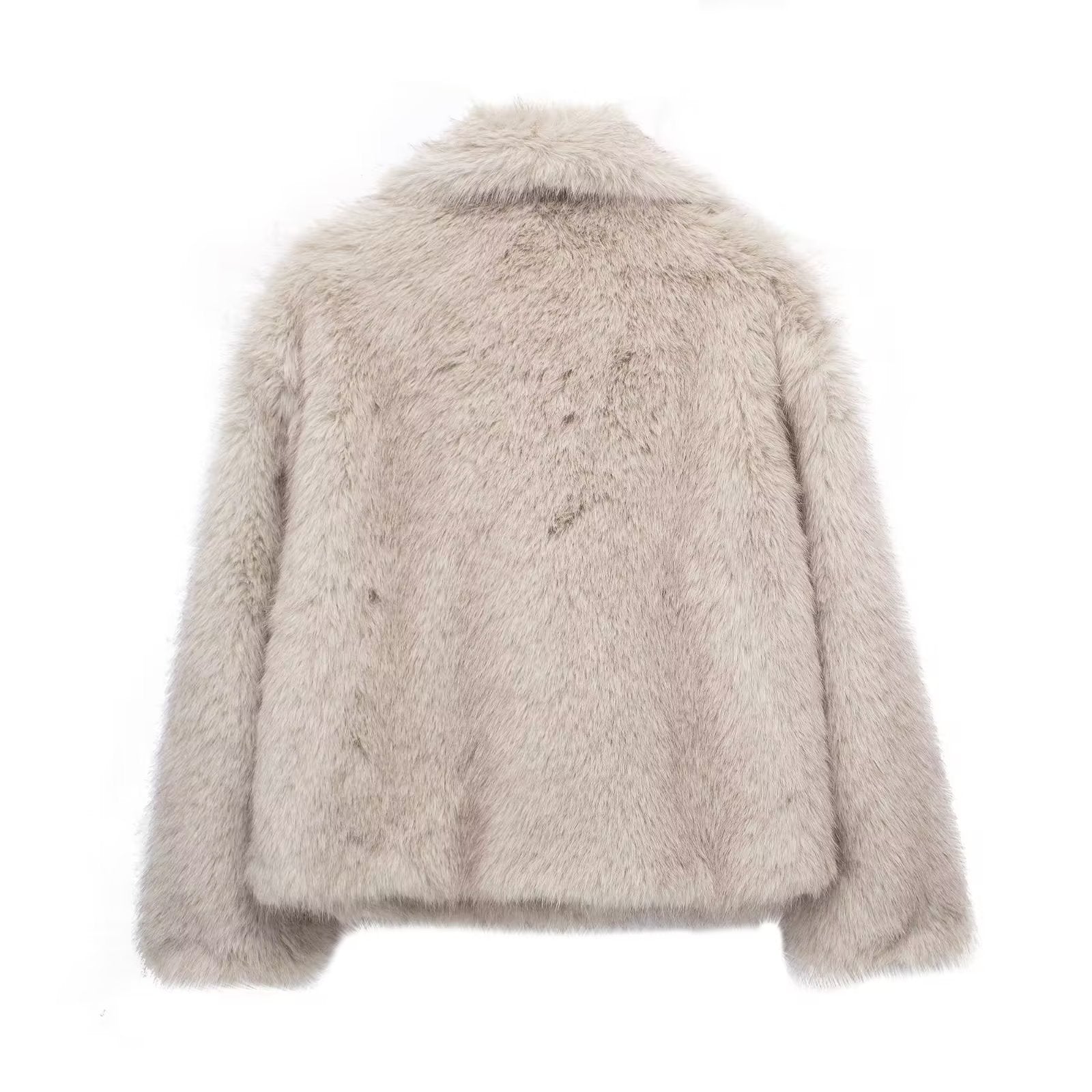 Winter Plush Coat Fashion Warm Thicken Fluffy Lapel Jacket Outwear Casual Long Sleeve Tops Womens Clothing Miccelli Luxe