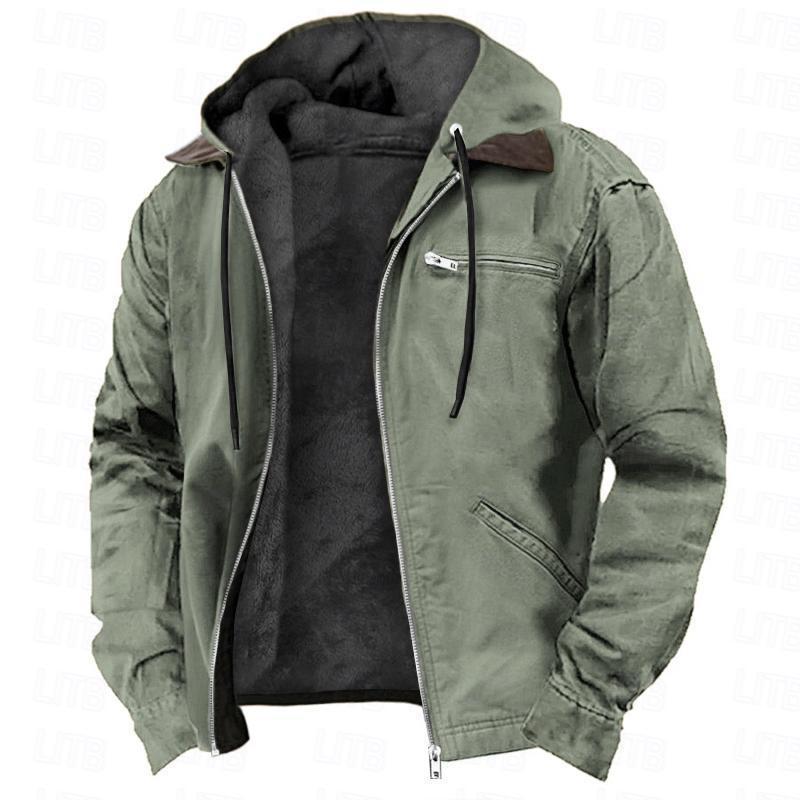 Winter Hooded Coat With Pockets – Men’s Warm Fleece Jacket Miccelli Luxe