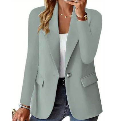 Ins Lapel Button Jacket Fashion Commuter Casual Suit Jacket Women's Long-sleeved Tops Outwear Clothing Miccelli Luxe