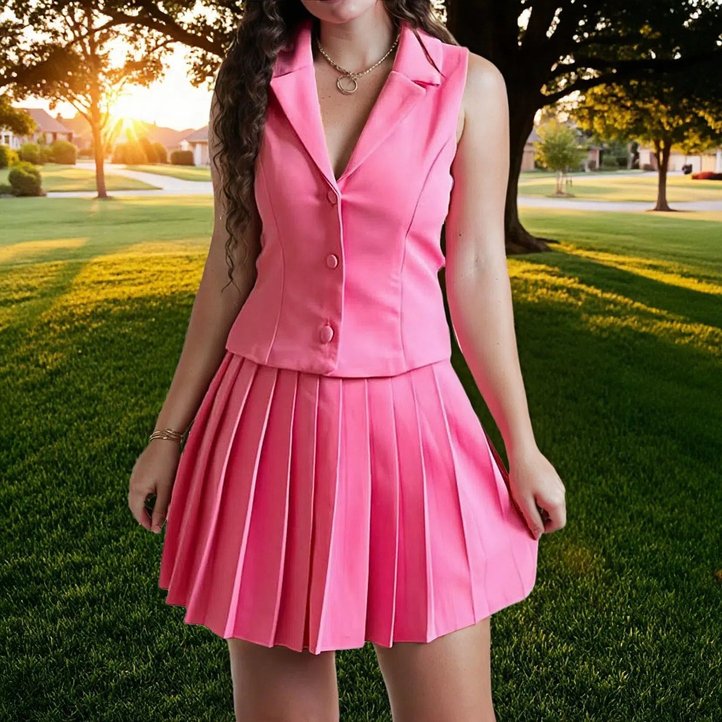 Women's Sleeveless Large Lapel Fashion Casual Set Two-piece Suit Miccelli Luxe