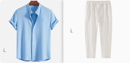 Short Sleeve Loose Shirt Top Summer Mens Clothing Miccelli Luxe